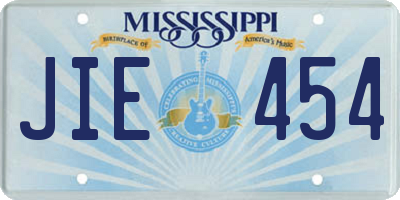 MS license plate JIE454