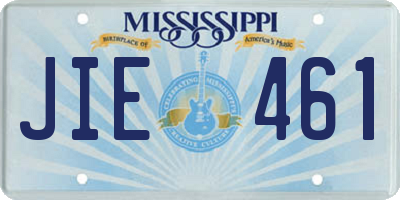 MS license plate JIE461