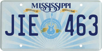 MS license plate JIE463