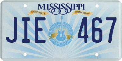 MS license plate JIE467