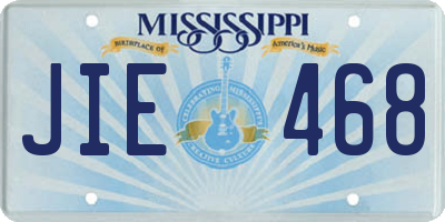 MS license plate JIE468