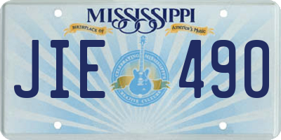 MS license plate JIE490