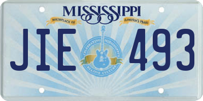 MS license plate JIE493