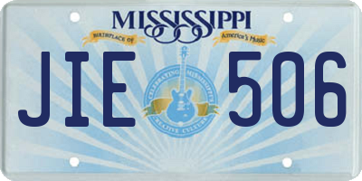 MS license plate JIE506