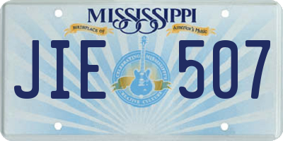 MS license plate JIE507