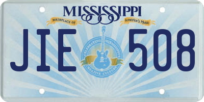 MS license plate JIE508