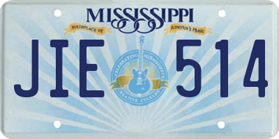 MS license plate JIE514