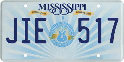 MS license plate JIE517