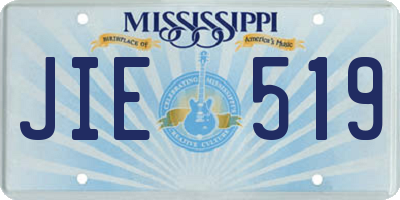 MS license plate JIE519