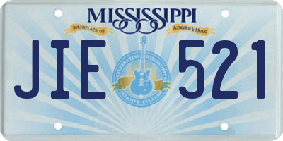 MS license plate JIE521