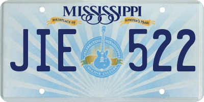 MS license plate JIE522