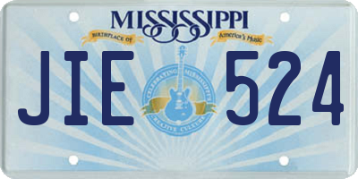 MS license plate JIE524