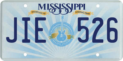 MS license plate JIE526
