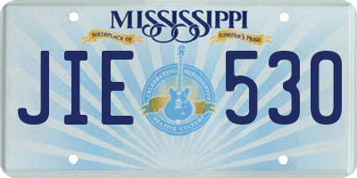 MS license plate JIE530