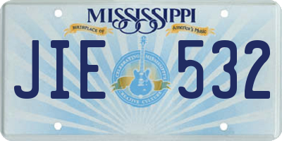 MS license plate JIE532