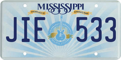 MS license plate JIE533
