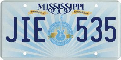 MS license plate JIE535