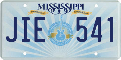 MS license plate JIE541