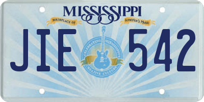 MS license plate JIE542