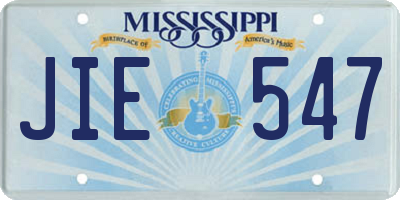 MS license plate JIE547