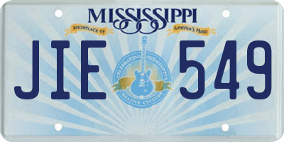 MS license plate JIE549