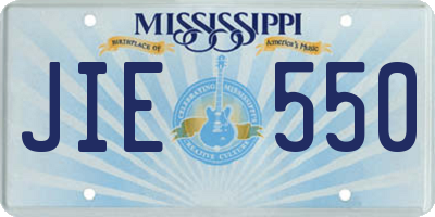 MS license plate JIE550