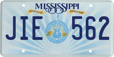 MS license plate JIE562