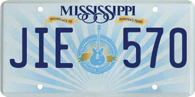 MS license plate JIE570