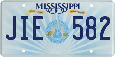 MS license plate JIE582