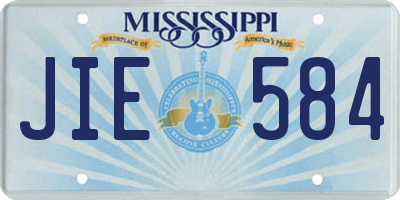 MS license plate JIE584