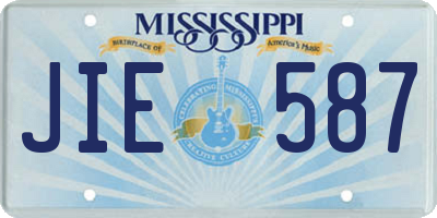 MS license plate JIE587
