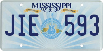 MS license plate JIE593