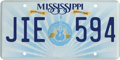 MS license plate JIE594