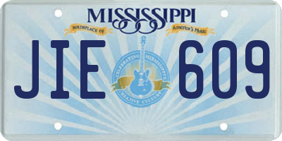 MS license plate JIE609