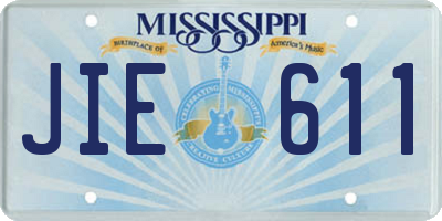 MS license plate JIE611