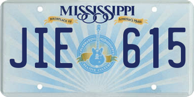MS license plate JIE615