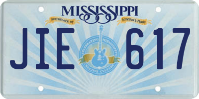 MS license plate JIE617