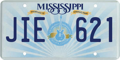 MS license plate JIE621