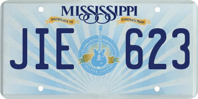 MS license plate JIE623