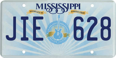 MS license plate JIE628
