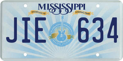 MS license plate JIE634
