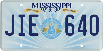 MS license plate JIE640