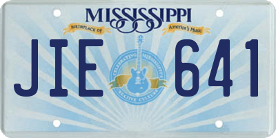 MS license plate JIE641