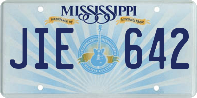 MS license plate JIE642