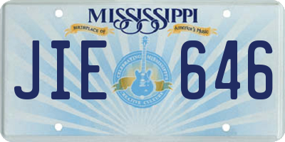 MS license plate JIE646