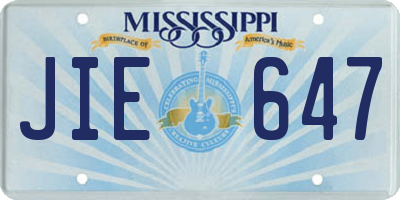MS license plate JIE647