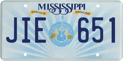 MS license plate JIE651