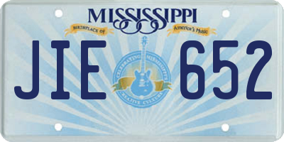 MS license plate JIE652