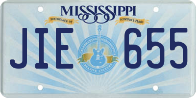 MS license plate JIE655