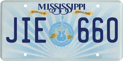 MS license plate JIE660